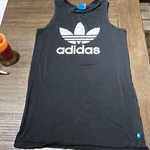 Adidas Logo Black Trefoil Sleeveless Tank Active Dress